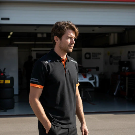 Polo Tech Toledo Negro/Naranja