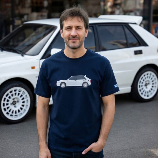 Camiseta Lancia Delta HF Azul/Blanco